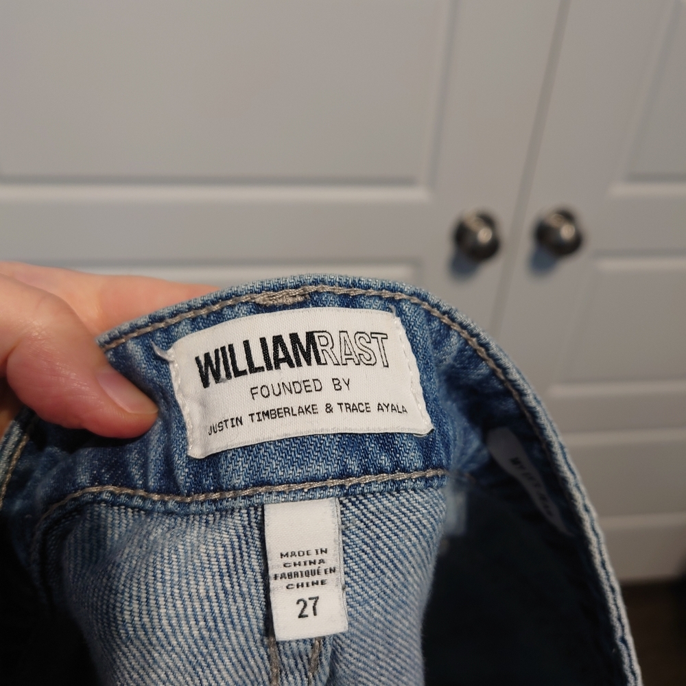 William Rast Blue Straight Leg Jeans with Artistic Details - Picture 3 of 7